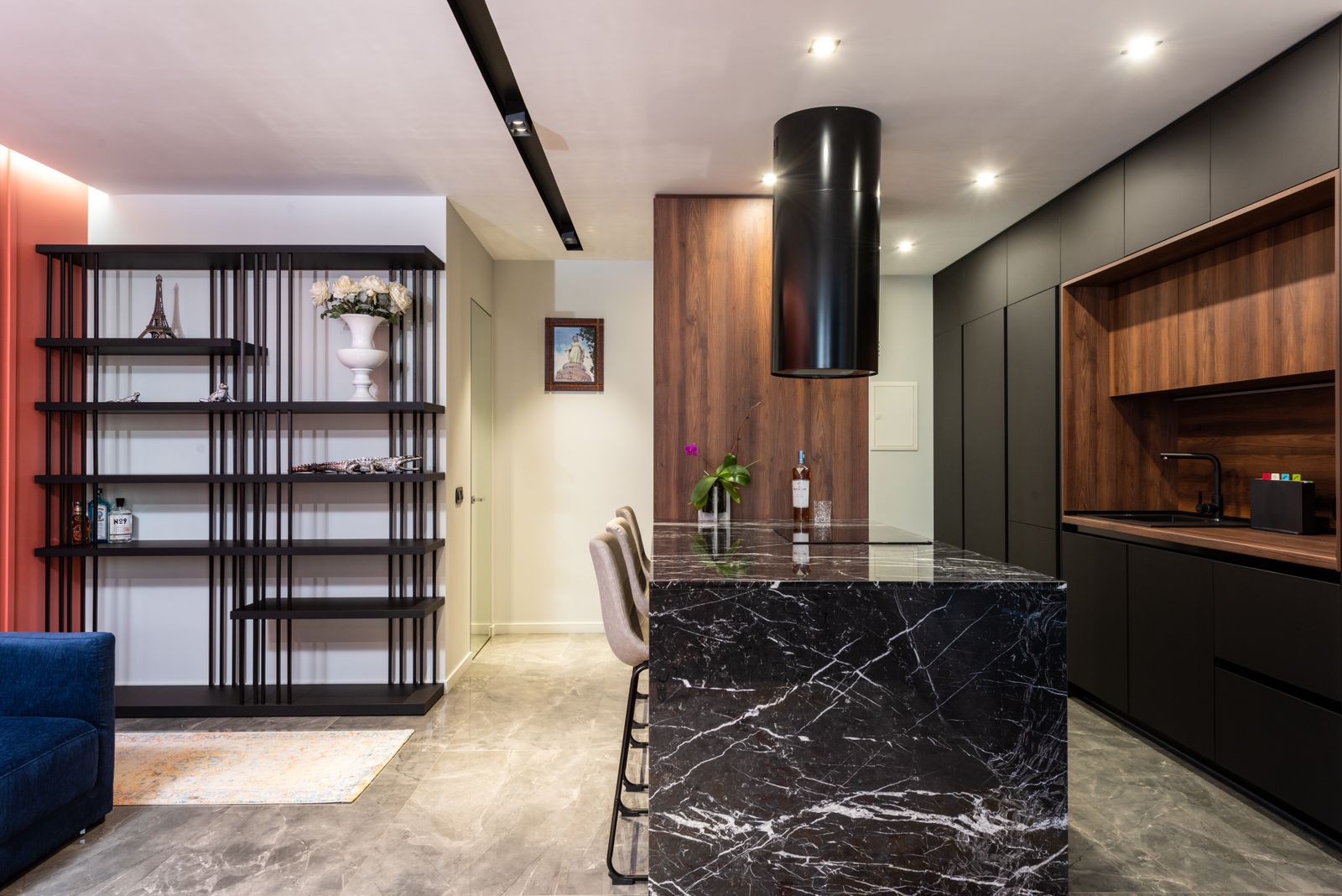Kitchen with the marble island, Padaro Lane